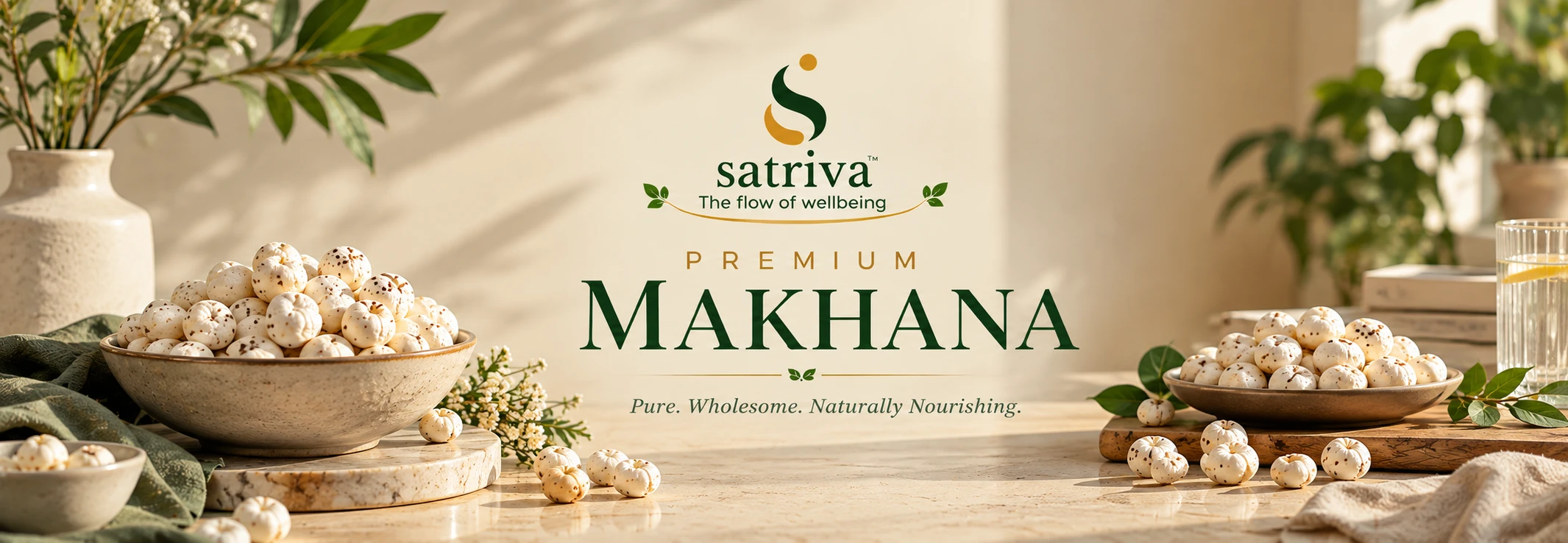Satriva Luxury Makhana & Cashew Banner